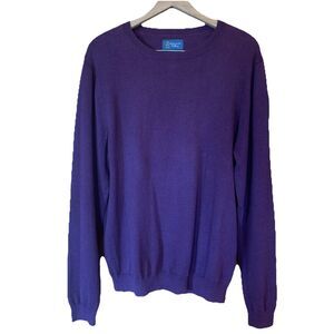 Wallin & Bros. Cashmere Blend Sweater Men's Large Dark Purple Preppy Soft Smart